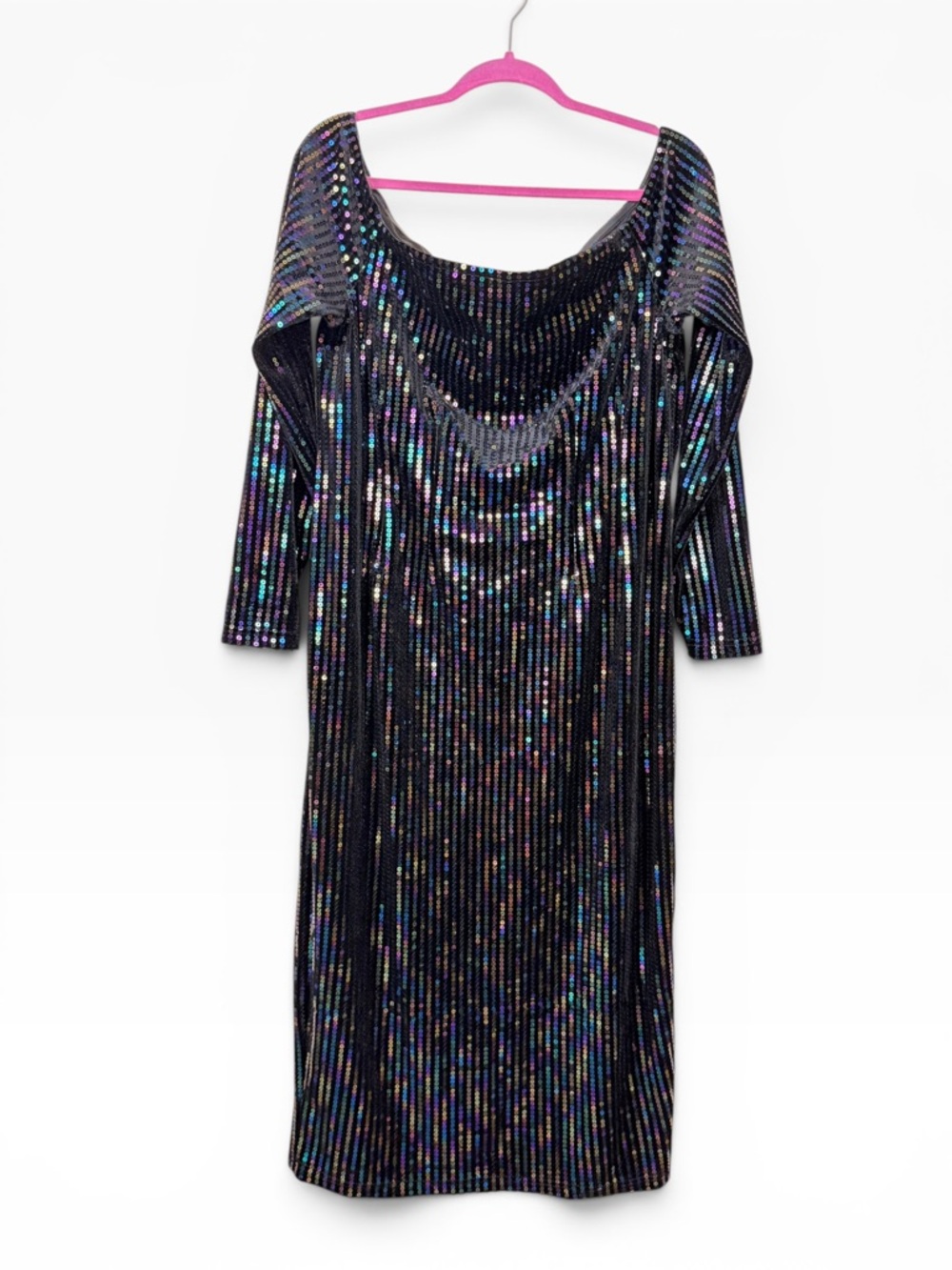 Gabrielle Union Black Long Sleeve Sequin Dress NEW With Tags XLarge - Picture 3 of 6